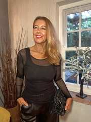 Black Sheer Studded Top Sidney