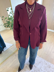 Wine Diamante Blazer Jude