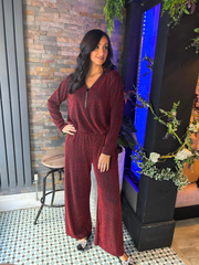 Red Sparkle Diamante Zip Top Cassie