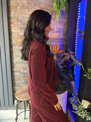 Red Sparkle Diamante Zip Top Cassie