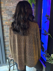 Gold Sparkle Diamante Zip Top Cassie