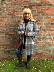 Grey Check Edge To Edge Cardigan Gemma