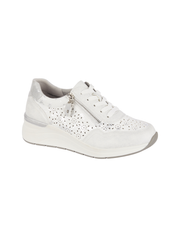 White Foil Wedge Delia Trainer