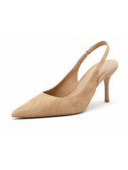 Stone Faux Suede Sling Backs