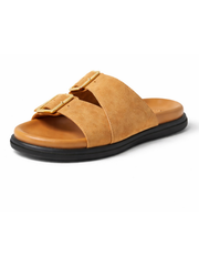 Tan Buckle Strap Sliders