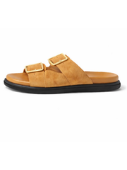 Tan Buckle Strap Sliders