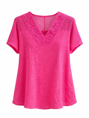 Lipstick Crochet Bubble Cotton Top Trixie