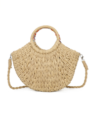 Natural Wicker Scarf Tote Bag