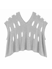 Silver Distressed Metallic Knit Bianca