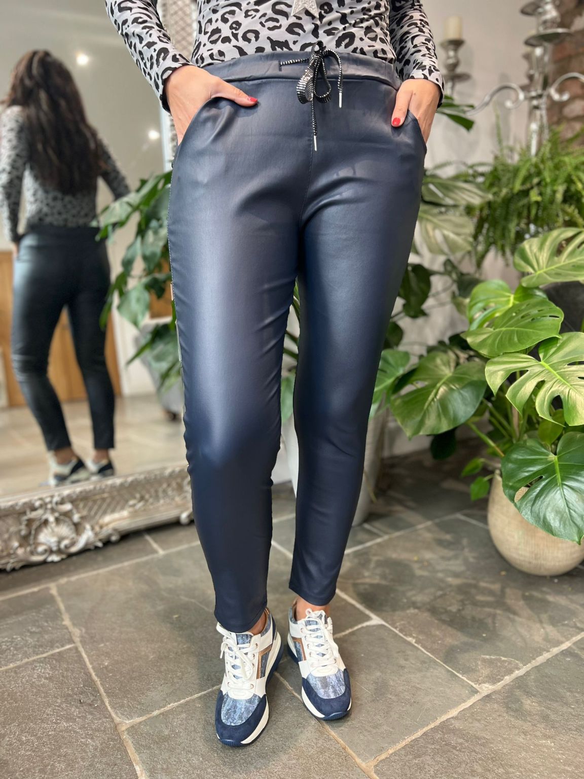 Pleather on sale trousers uk