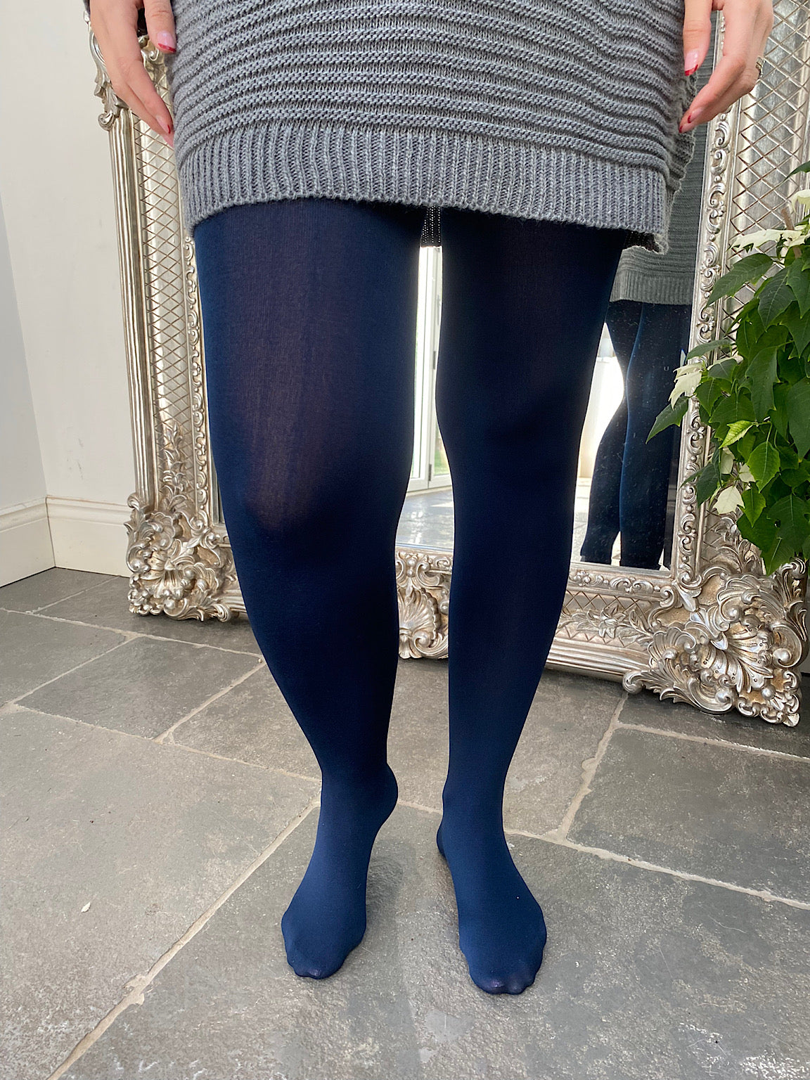 Navy Fleece Lined Thermal Tights