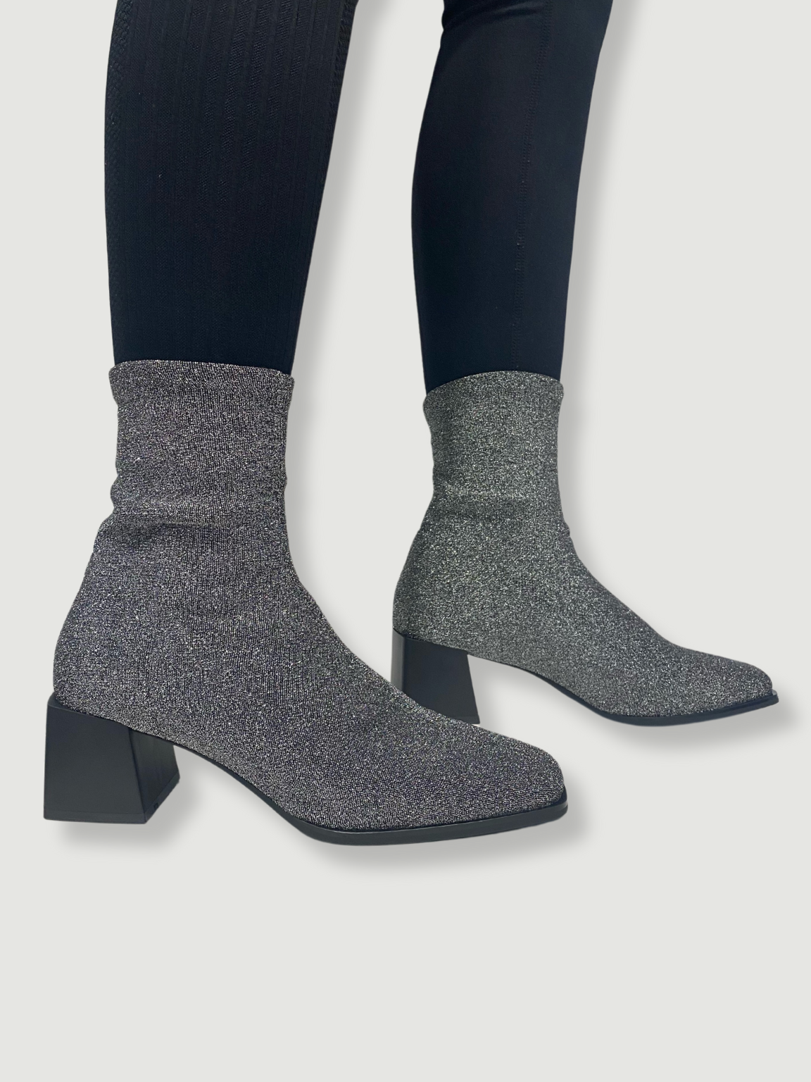 2 inch hot sale heel sock boots