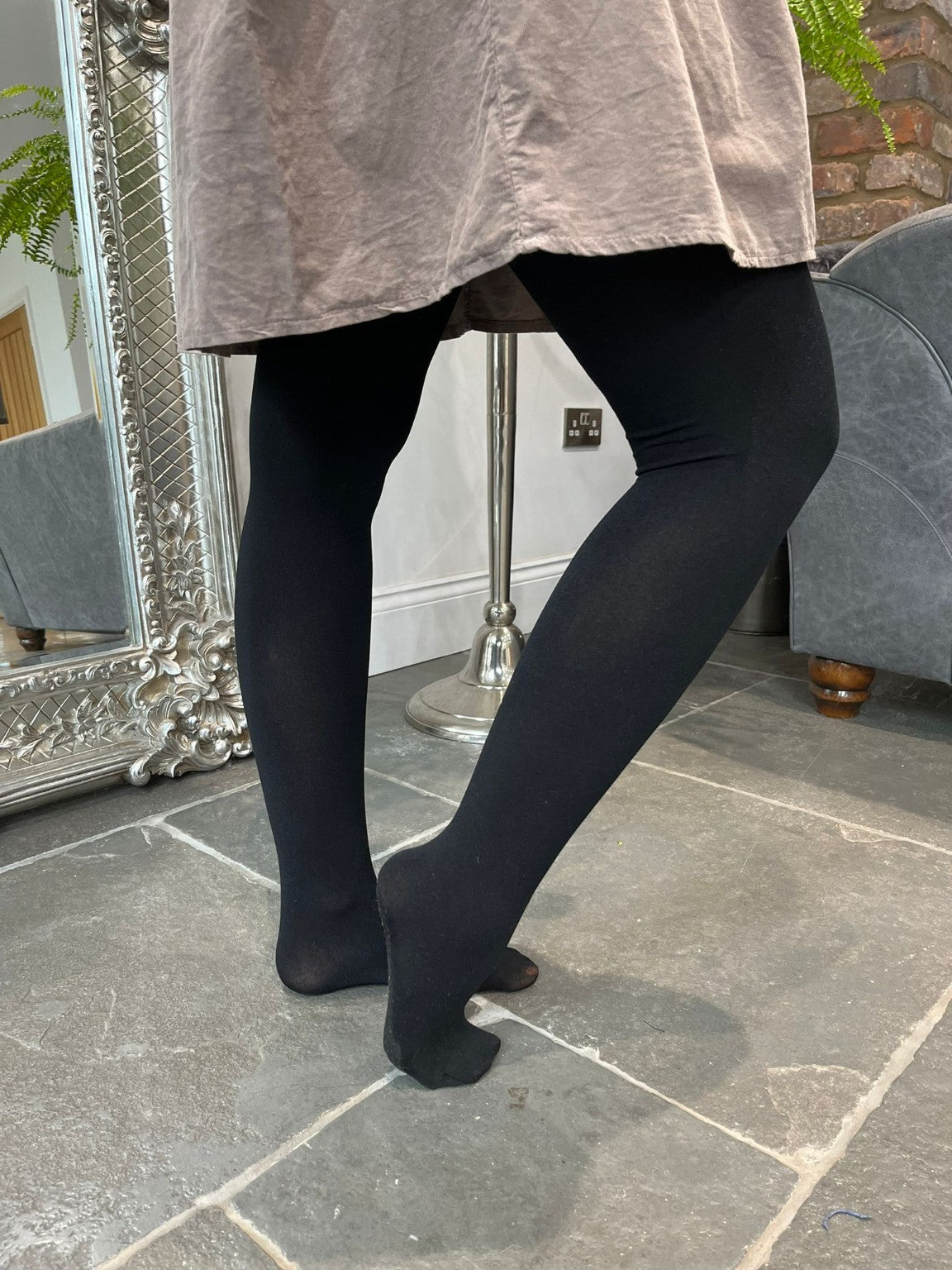 Black Fleece Lined Thermal Tights – Tillett's