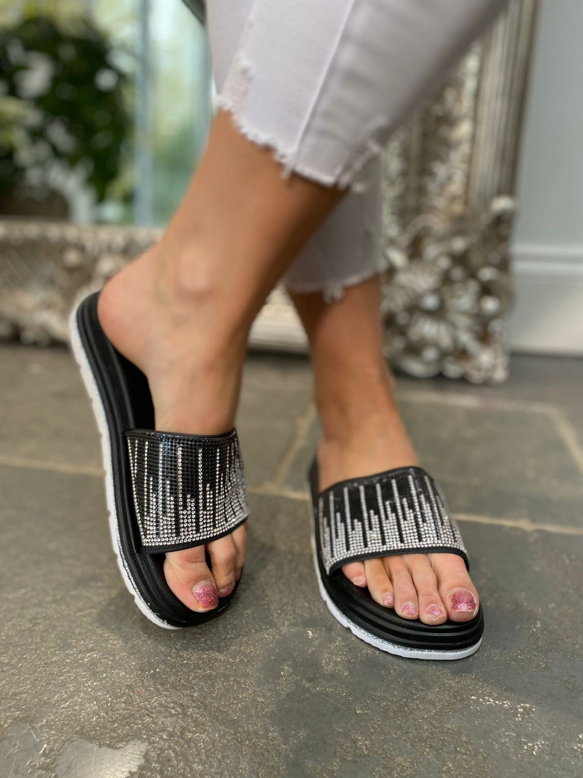 Skechers sales diamante sliders