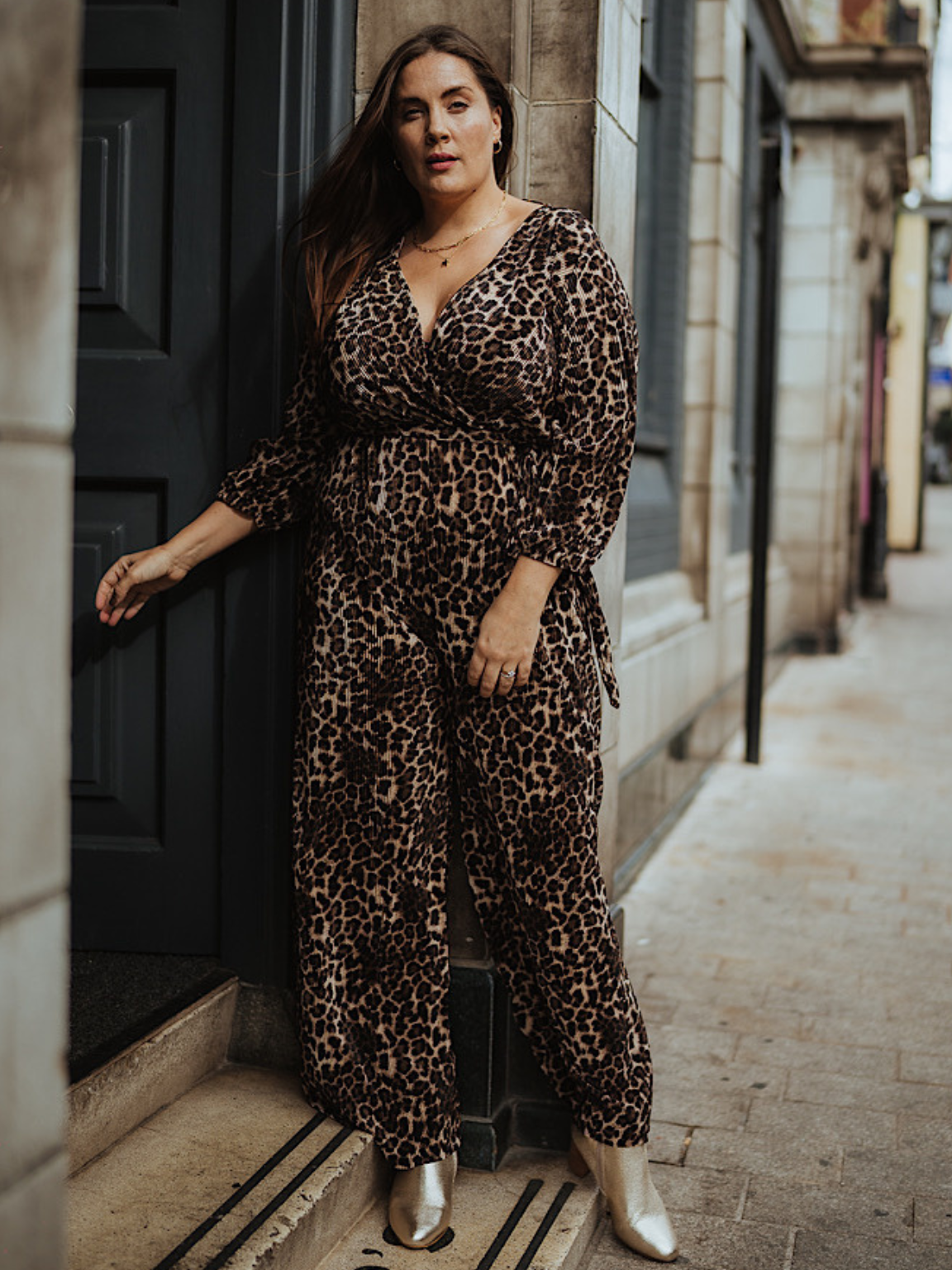 Leopard print jumpsuit size 18 hotsell